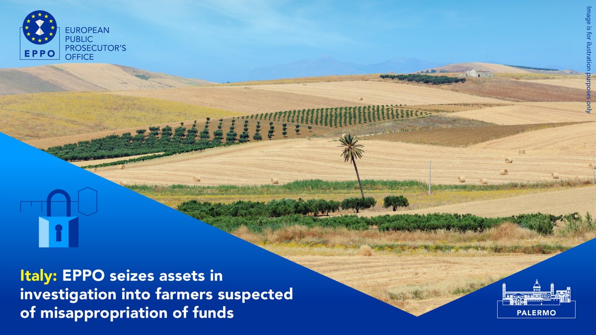 Our office in Palermo 🇮🇹 seized €226 000 today, in an investigation into three farmers suspected of misappropriation of agricultural funds. More: eppo.europa.eu/en/news/italy-…