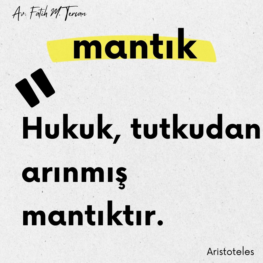 “Hukuk, tutkudan arınmış mantıktır.” Aristoteles

#Hukuk #Adalet #ÖzlüSözler #Avukat #İşçiHakları #İşAvukatı #İşHukuku #RamazanBayramı #Bayram #EidMubarak #Tümİslam #Seninde #KıdemTazminatı #HaklıFesih #Mantık