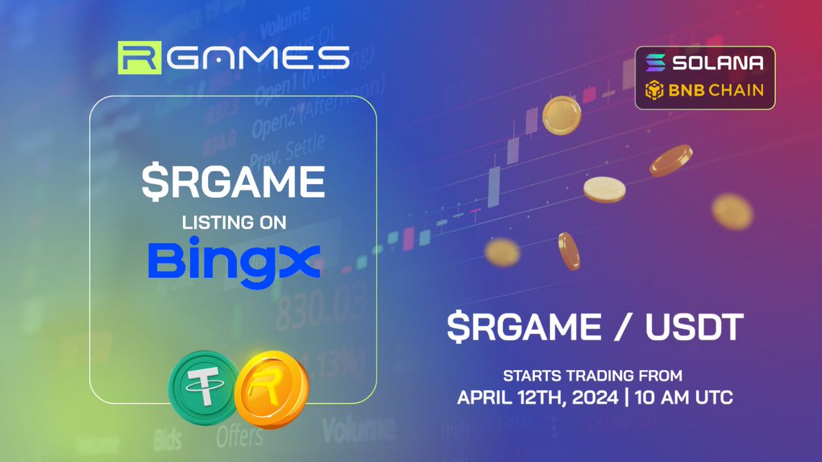 🚨 𝗡𝗘𝗪 𝗟𝗜𝗦𝗧𝗜𝗡𝗚 𝗔𝗟𝗘𝗥𝗧!! $RGAME will be listed at @BingXOfficial starting on Friday, April 12th at 10 AM UTC! 🎉 And to celebrate this great news, we will select 1,000 users randomly and reward with $10 worth of $RGAME each. How? 1️⃣ Register on BingX using this…