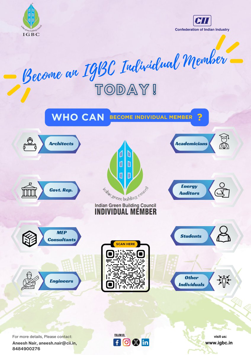 🌿 'Join the Green Revolution: Become an IGBC Individual Member Today!' 🌍 IGBC's Individual Membership offers a unique opportunity to be part of the green building revolution in India. Register here: cam.mycii.in/ORNew/Registra… @FollowCII @WorldGBC #igbc #cii #registernow
