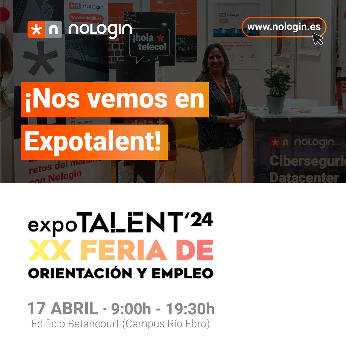 📣 Un año más no faltamos a nuestra cita con @UniversaUnizar en #Expotalent24 El 📅17 de abril de 9:00h a 19:30h en el 📍Edificio Betancourt del Campus Río Ebro te esperamos en nuestro stand. Podrás charlar con nuestros técnicos en ciberseguridad, datacenter, cloud e identidad