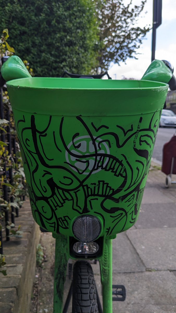 Walking around Dalston and found this on this dockless bikes basket. 

Pretty cool, I'm not angry, I'm impressed. 

#referenceimages
