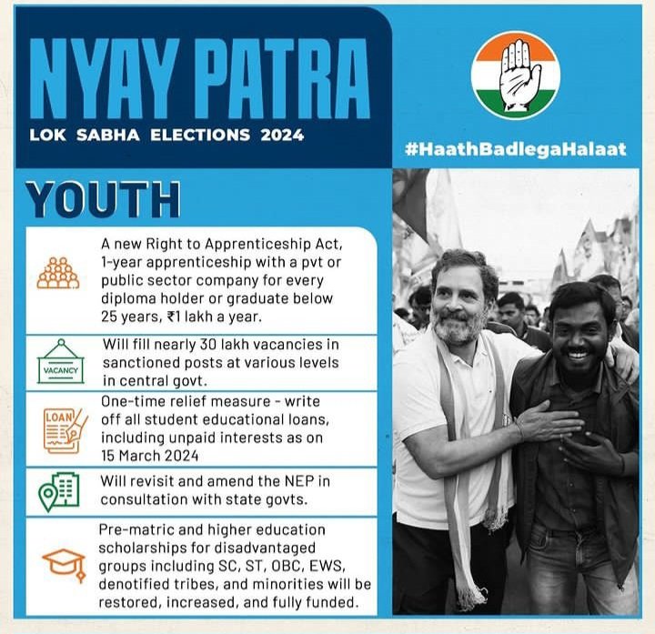 Try looking beyond the dog whistles of the BJP and u will realise the essence of this #NyayPatra in #CongressManifesto that rises above racial , religious differences to benefit all #Indians alike! #Elections2024 #BJPHataoDeshBachao