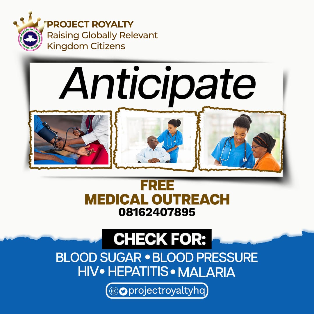 Exciting news! Project Royalty is thrilled to announce our upcoming free medical outreach! 📢 

We're on a mission to improve community health. Stay tuned for details on the venue, date, and time.  #HealthAwareness #DiseasePrevention #HealthierCommunities