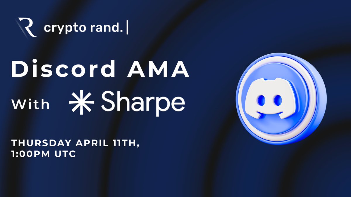 ⚡️ Fresh new AMA with @SharpeLabs ⚡️ 📅 Tomorrow at 1PM UTC ⚠️ x10 IDO slots for participants 📍 Participate here: discord.gg/rand