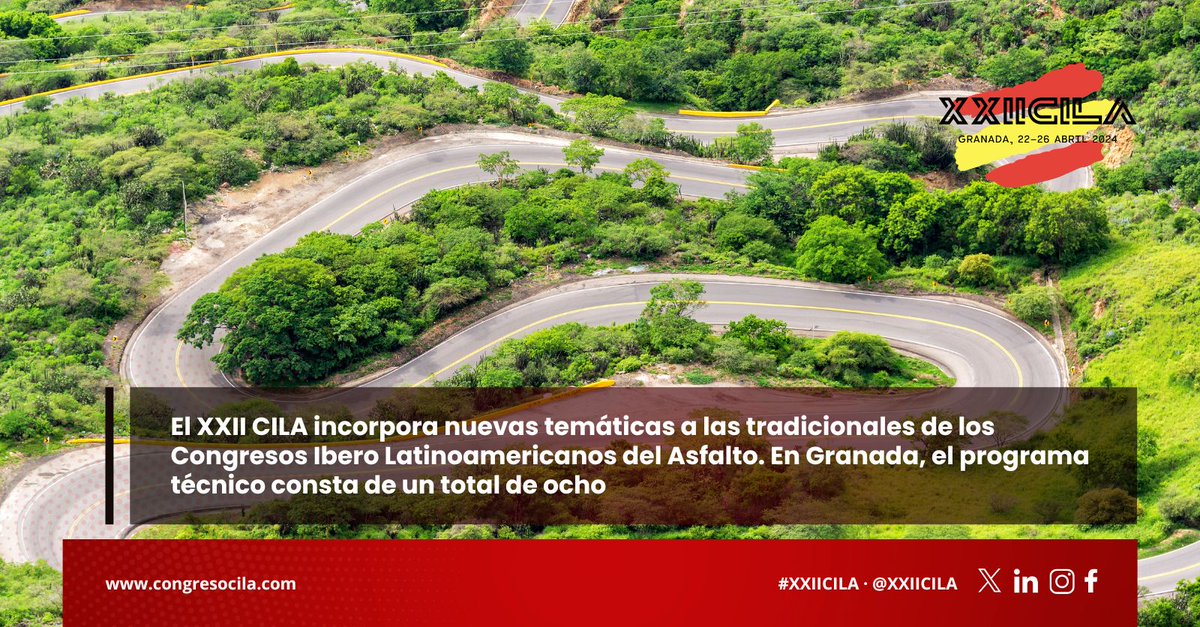 El área 5 del programa #XXIICILA tratará las 'Técnicas de pavimentación teniendo en cuenta la economía energética, la reducción de emisiones y el cambio climático'. El Impacto de la descarbonización en el sector será gran protagonista.

Más información congresocila.com/about/areas-te…