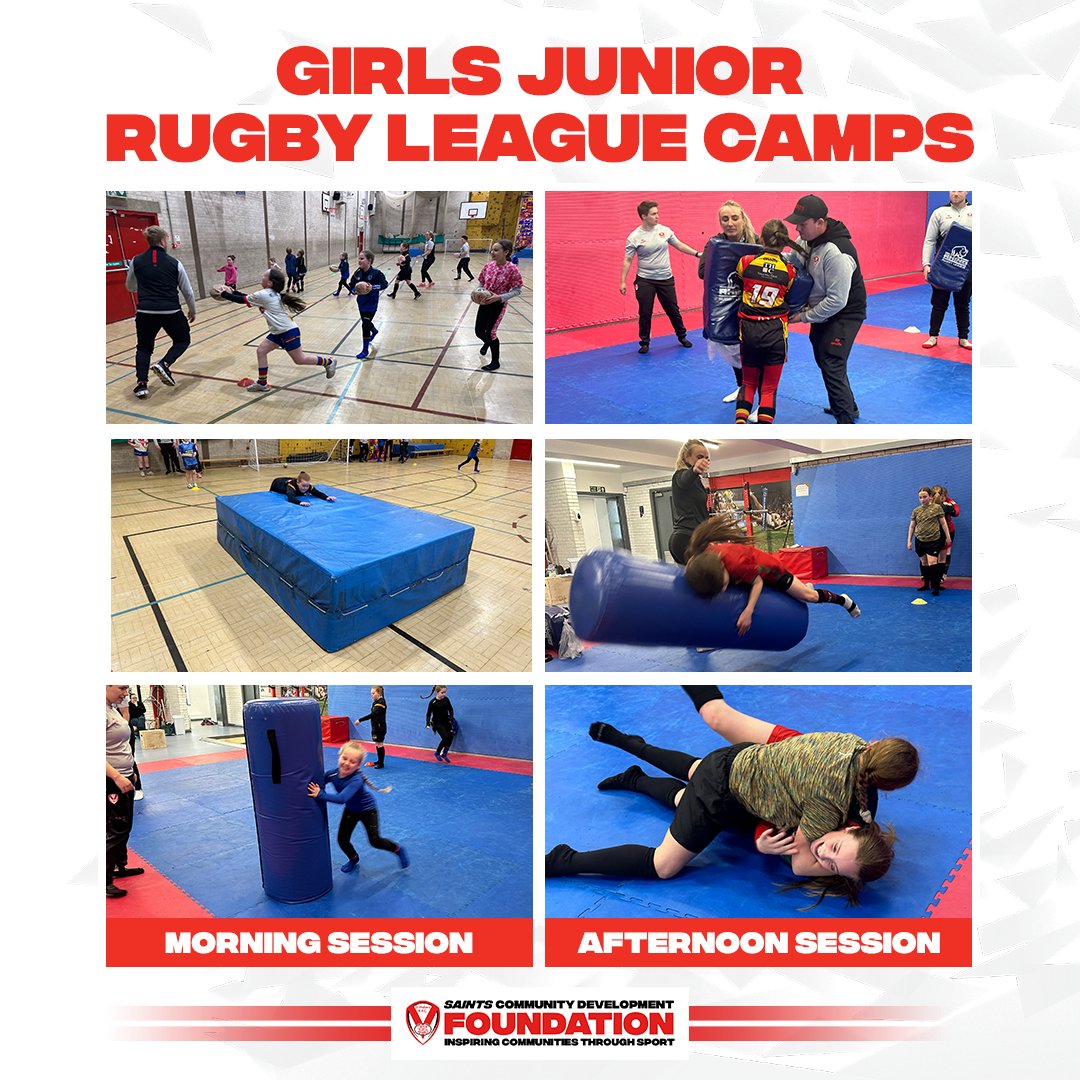 💪 Plenty of skill on show at our Girls Junior Rugby League Camps yesterday! Some potential Saints stars of the future on show! 🌟 #Saintsandproud | @saints1890women