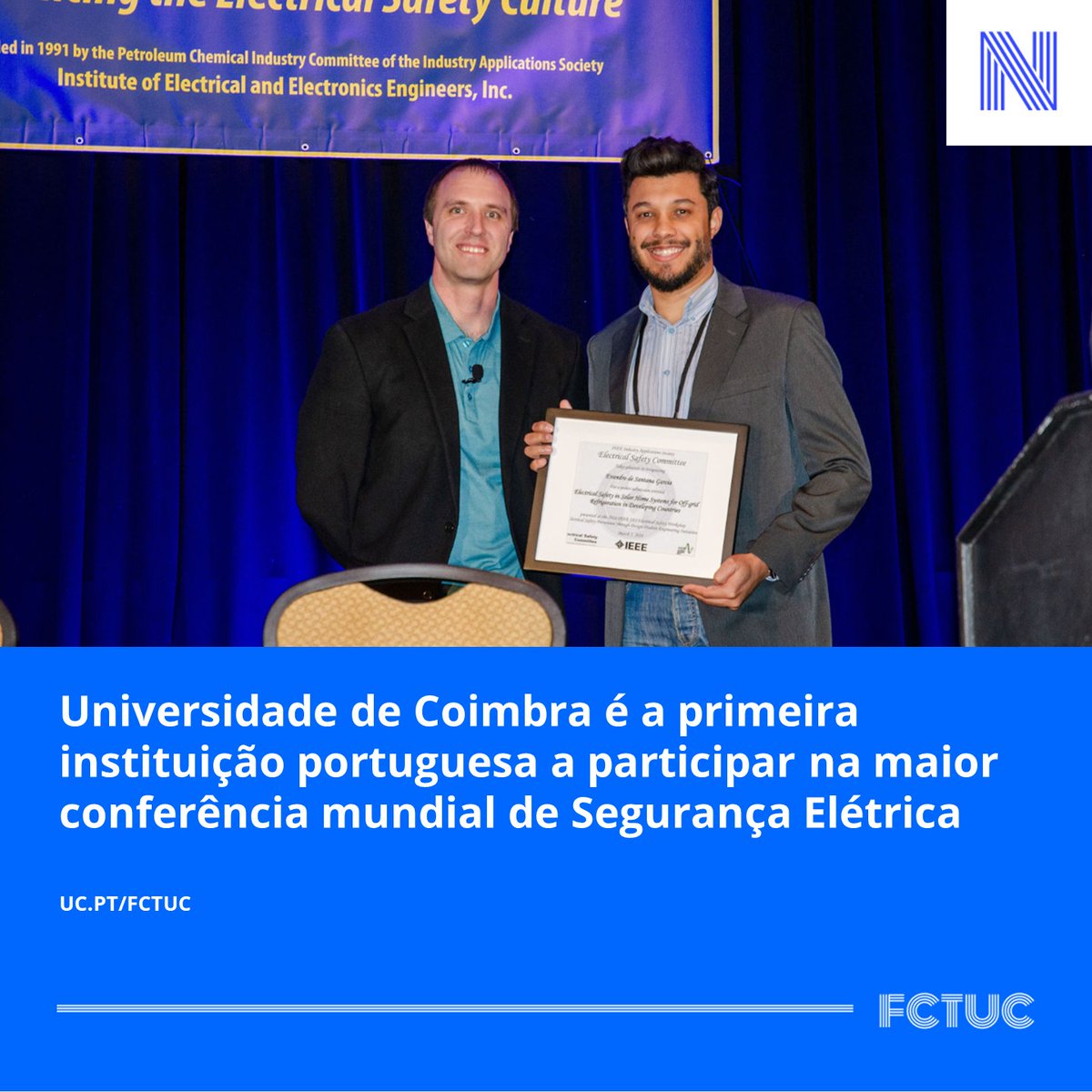 Universidade de Coimbra é a primeira instituição portuguesa a participar na maior conferência mundial de Segurança Elétrica. Saiba mais aqui: uc.pt/fctuc/noticias…
