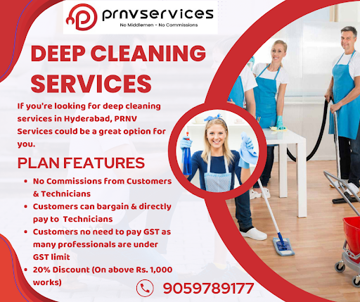 Get Ready to Experience the Ultimate Deep Clean in Hyderabad with PRNV Services! 🏡 

📞90597891777
🌐prnvservices.com

#PRNVServices #DeepClean #SparklingClean #ThoroughCleaning #DeepCleaningHyderabad #HomeCleaning #HyderabadDeepCleaners #ProfessionalCleaningHyderabad