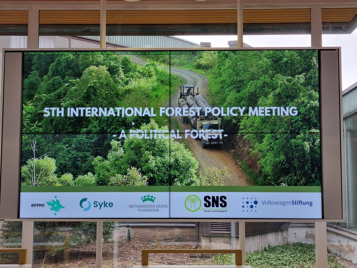 The 5th International Forest Policy Meeting is just kicking off in (still wintery) Helsinki. 
This year's #IFPM5 topic is #Political #Forests, so expect plenty of discussions on #EnvironmentalJustice & #Equity in forest #management.
I'll be live tweeting throughout the week 👇