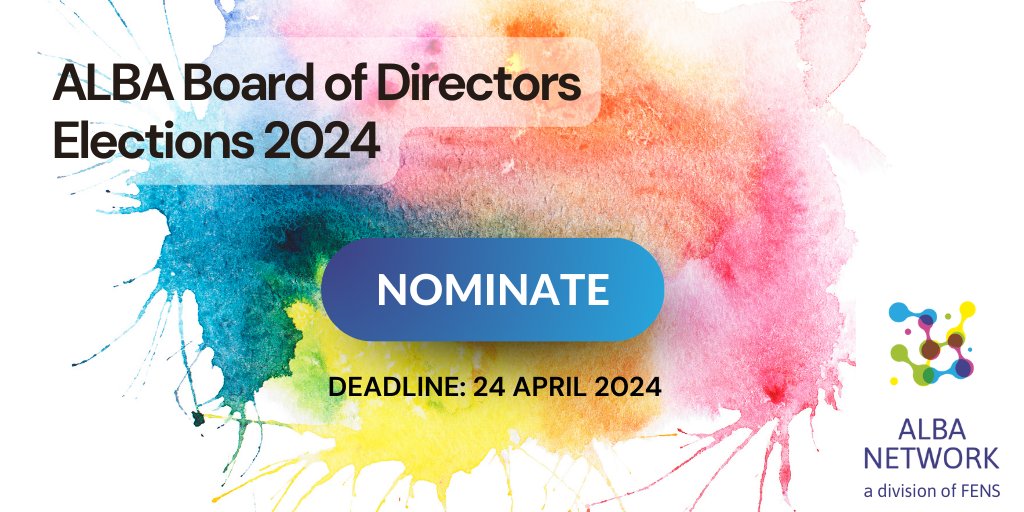 🤝 Do you want to play an active role in ALBA’s mission towards making neuroscience more inclusive in a meaningful and impactful way? Nominate yourself or a colleague for our Board elections 👉🏽 alba.network/elections2024 Deadline: 24 Apr 24 @FENSorg @IBROorg @SfNtweets @SONAorg