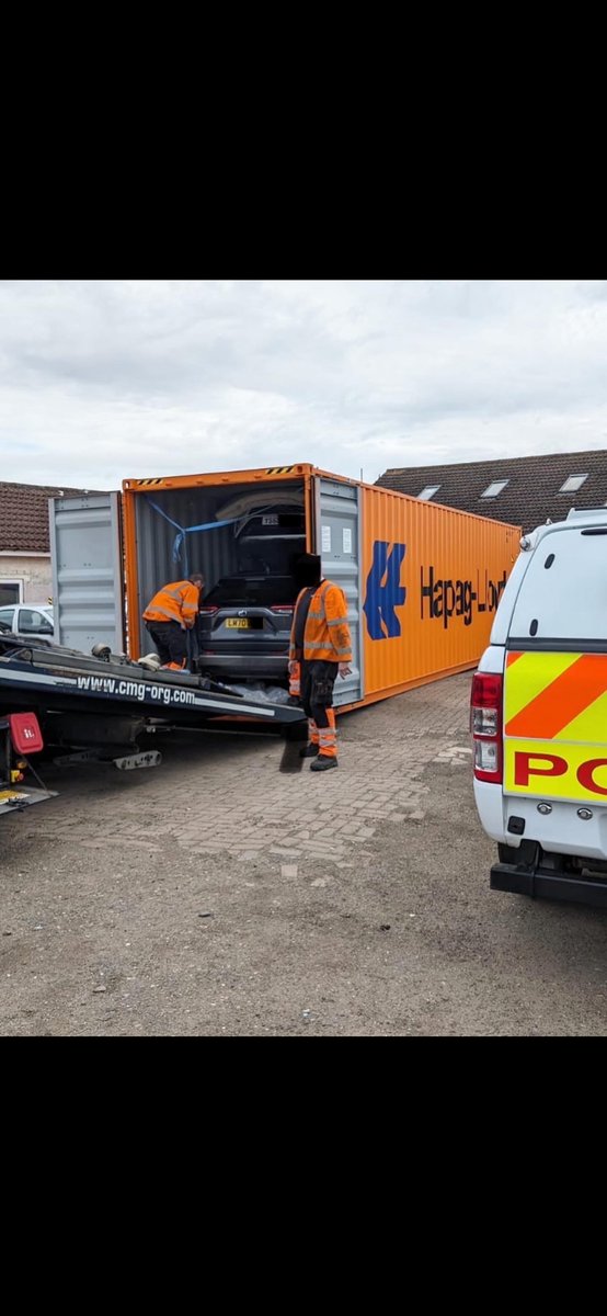 On Monday PC’s Smith & Boyden followed a tracker activation on a stolen RAV4 to a location in Calverton, MK Inside a container the officers located the Rav4 + three others which were stolen The container was set to go to the Republic of Congo next week. Enqs are being completed