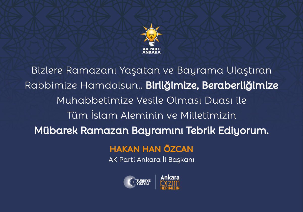 Kalbimizin Gazze'de olduğu ve Filistin'e bayram gelmeden içimizin buruk kaldığı bir bayrama daha eriştik, Ramazan Bayramının önce Gazze'ye huzur ve barış getirmesini diliyor, ülkemizin ve tüm İslam Aleminin bayramını tebrik ediyorum.