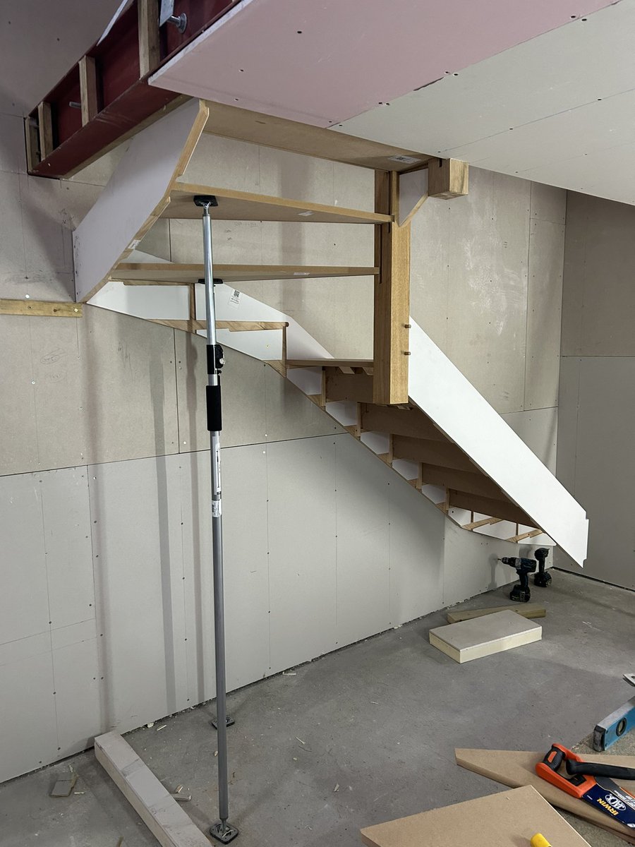 TrotmanBuilders's tweet photo. The new Staircase at our Barn conversion giving off strong Guggenheim Bilbao vibes!  #staircase #craftsmanship https://t.co/KvExSaHfbD