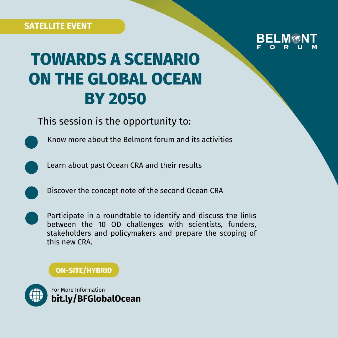 Join us today at the Ocean Decade Conference (in-person or virtually) for the launch of Belmont Forum scoping for the upcoming #OceansIICRA. #TransdisciplinaryResearch #BelmontForum #OceanDecadeConference2024 #OceansAgenda