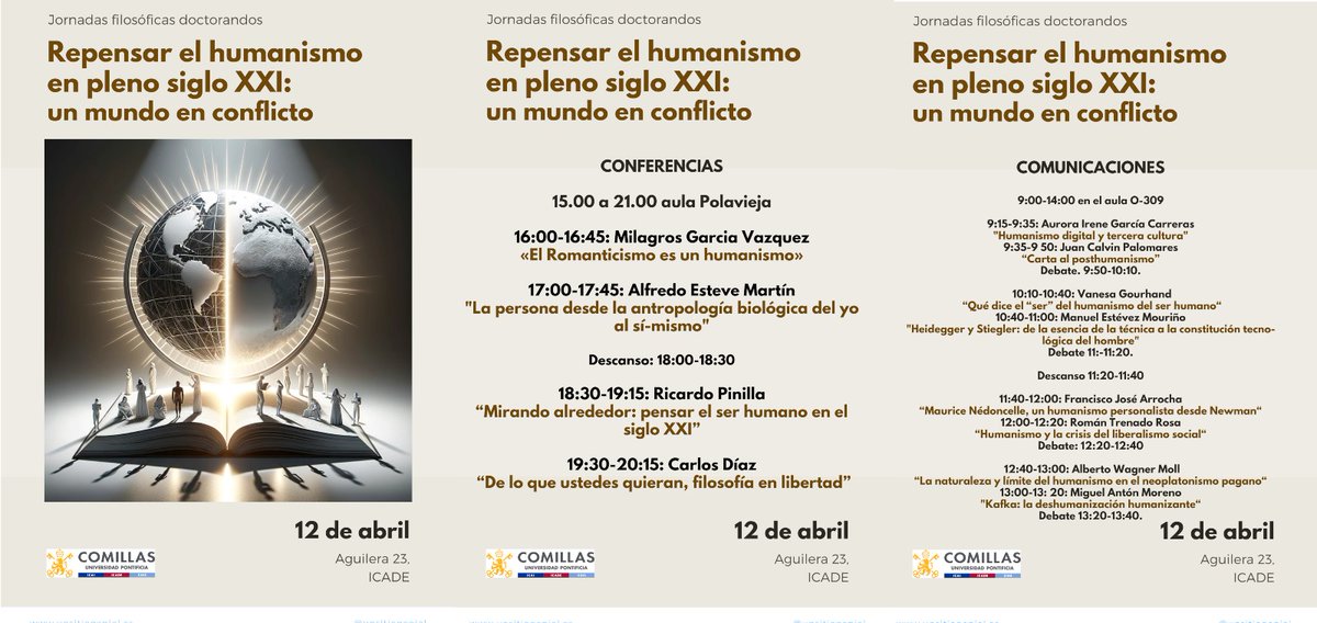 Interesante evento en Madrid en el que participa nuestro compañero de la Facultad de #Filosofía Alfredo Esteve Martín: Jornada para doctorandos bajo el título "Repensar el Humanismo en pleno S.XXI"; <a href="/alfredoestevem/">Alfredo Esteve</a> <a href="/UCV_svm/">Universidad Católica de Valencia</a>