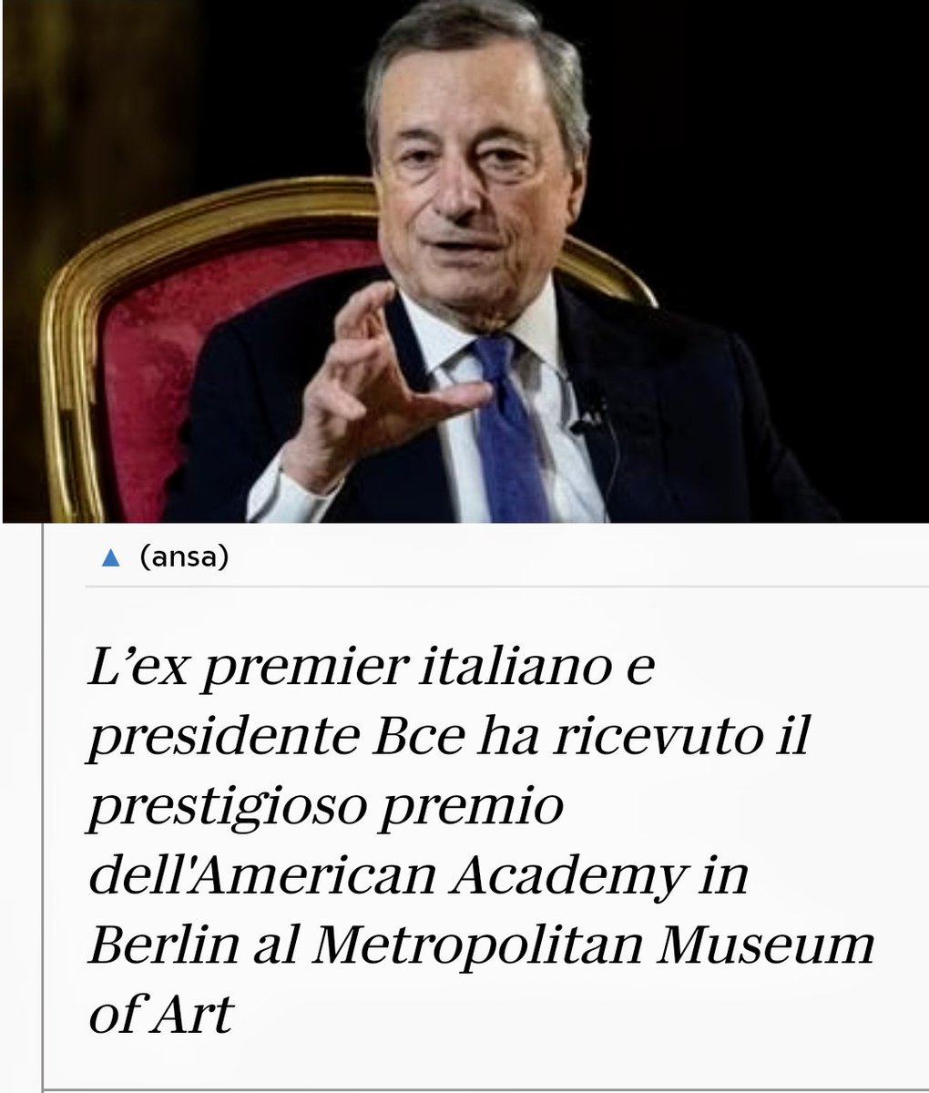 Fiera di aver avuto come Premier Mario Draghi, orgoglio italiano. Un ringraziamento va a @matteorenzi per aver fatto in modo che l'Italia avesse un PdC di così grande prestigio riconosciuto e stimatissimo in tutti gli ambienti istituzionali internazionali.