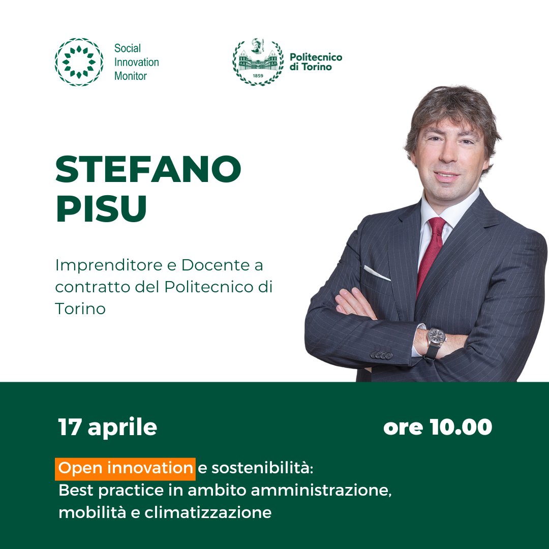 🌱 Non mancare il 17 aprile a Torino per il nostro evento  “Open innovation e sostenibilità: Best practice in ambito amministrazione, mobilità e climatizzazione”.

👉 Scorri il carosello per scoprire chi sarà dei nostri! 

📆 Info e iscrizioni: rb.gy/wpdso5