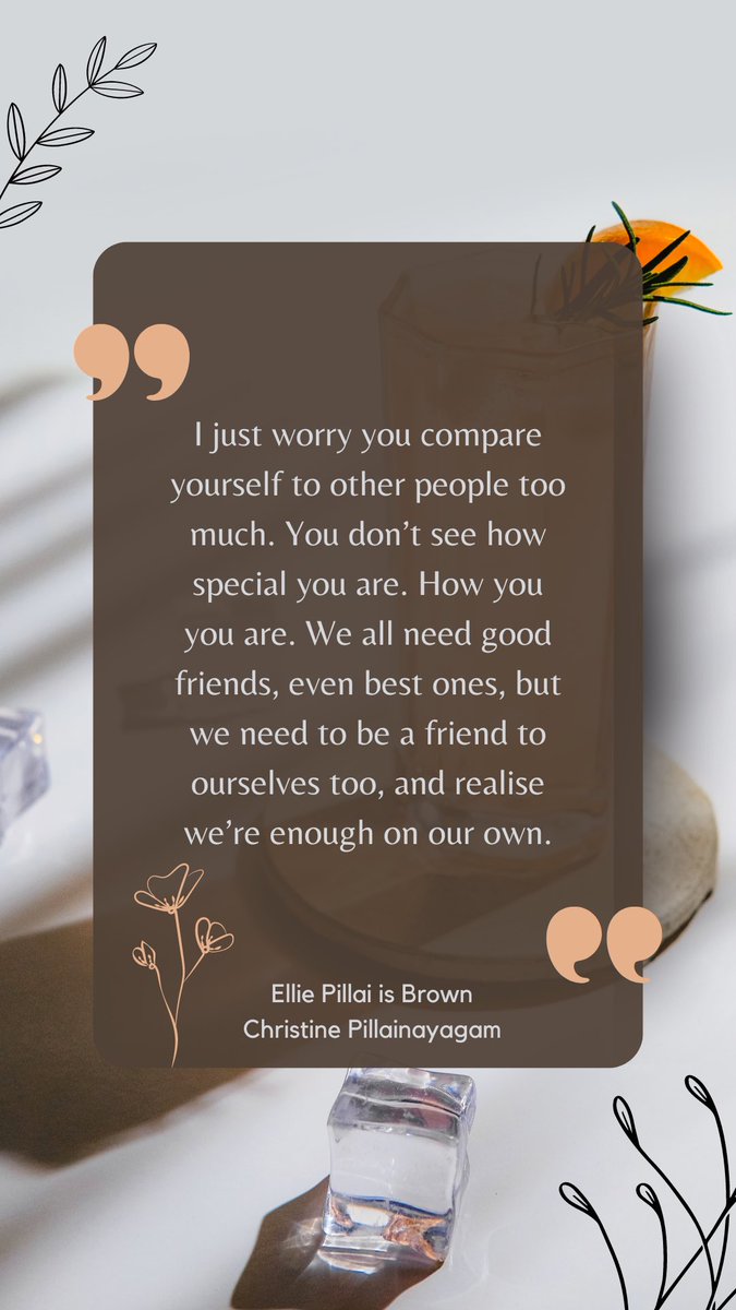 Really enjoying Ellie Pillai is Brown by @CPillainayagam. I love the song references as music and songs play an important part of our journeys through like, they certainly do for me and these really resonate with me. This quote from Ellie’s mum has really hit me this morning ❤️