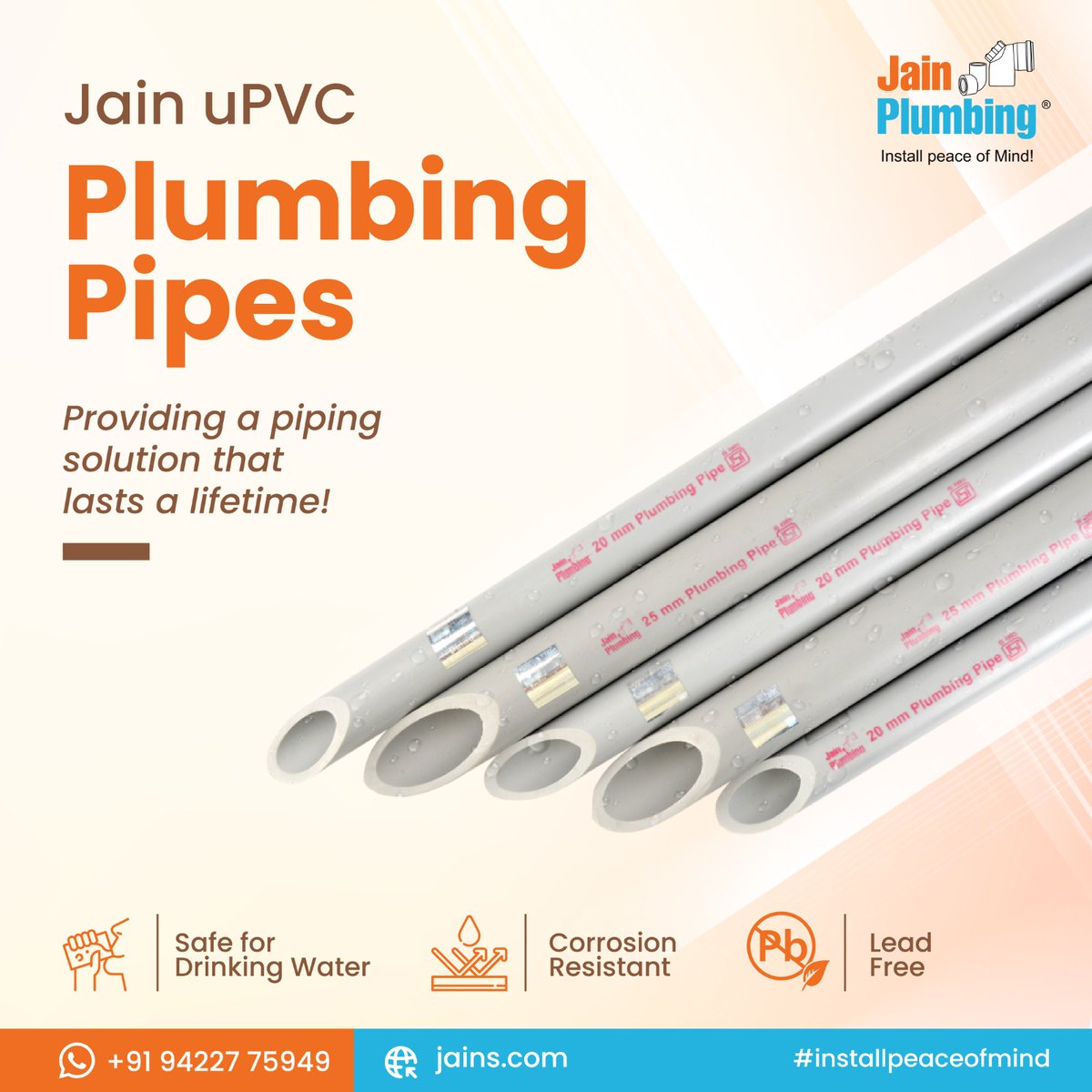 💪 Experience the forefront of plumbing innovation with Jain Plumbing’s uPVC Plumbing Pipes! Our pipes guarantee lead-free reliability and durability. Say goodbye to corrosion and lead worries while enjoying peace of mind. 🚰✨
#JainPlumbing #LeadFree #Durable #DrinkingWater