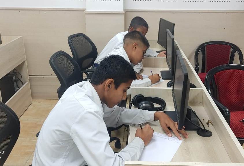 As a part of the 'Chandrayan-3 Success' celebrations, the school conducted an essay writing competition the topic 'Shivshakti Point' on 8 Apr 24. A total of 35 cdts from Class VI-VIII participated in the same.The event was coordinated by Mr V  Pandey,TGT.