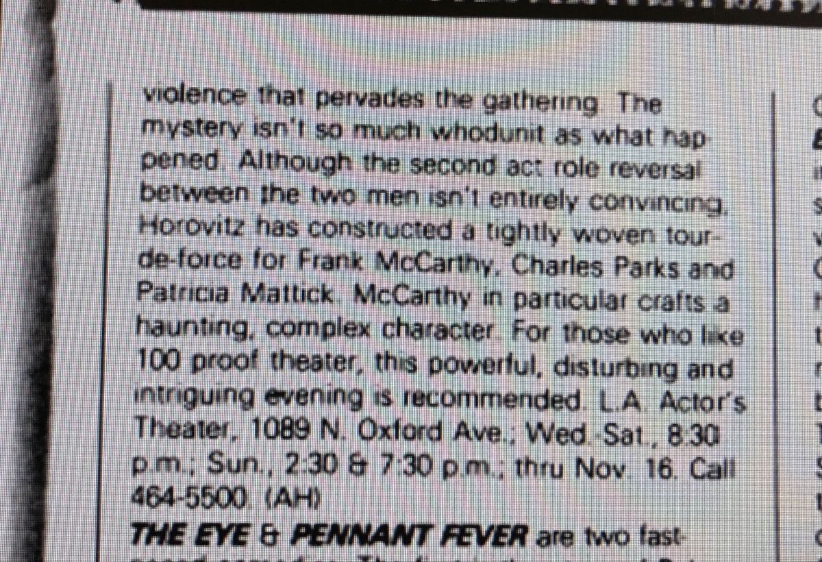 Happy Wednesday! The Widow’s Blind Date is a play by the late playwright Israel Horowitz. Pattye played Margie Burke in 2 of the play’s presentations, in 1980 & 1982 #pattyemattick #patriciamattick #adorable #1980plays #offoffbroadway #israelhorowitz #gonebutnevereverforgotten ➡️