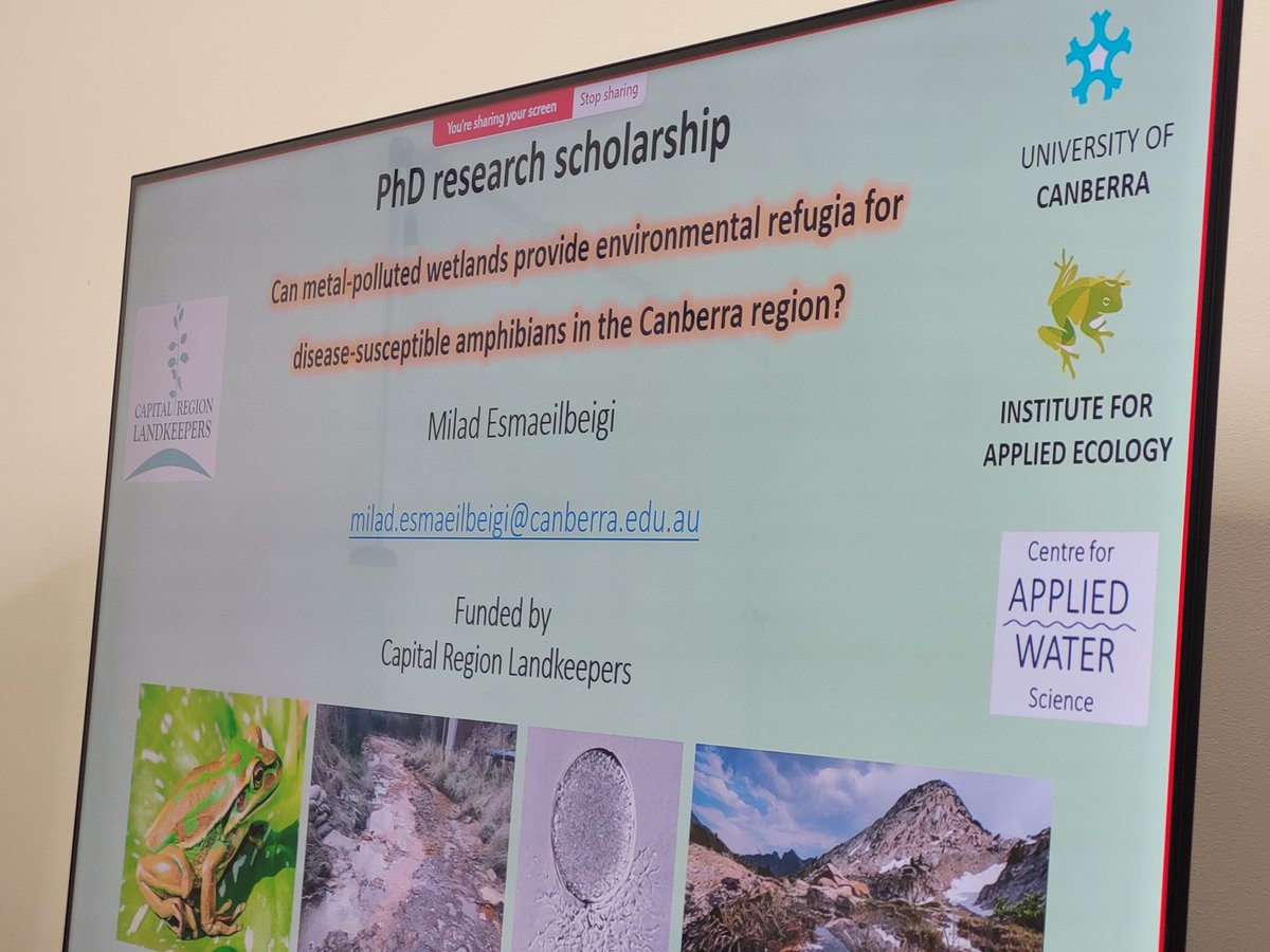PhD student Milad Esmaeilbeigi from @UC_CAWS giving an update on his Capital Region Landkeepers funded research. @UniCanberra @UC_CCEG @SimonClulow @RichardDuncanUC @TariqEzaz