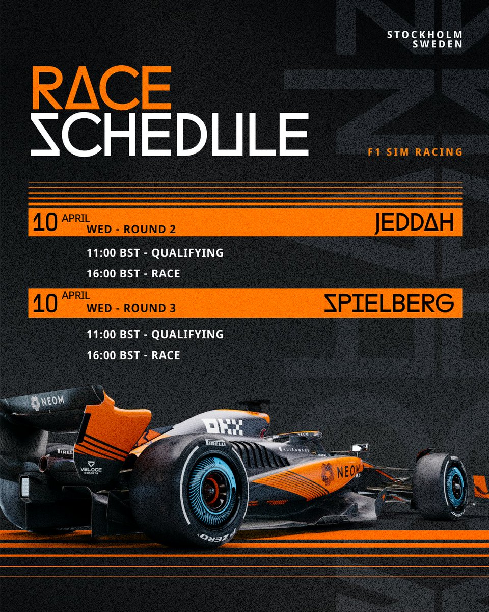 Today’s race schedule. Jeddah 🇸🇦 Spielberg 🇦🇹 You can watch both qualifying sessions and races on the links below👇 Twitch – twitch.tv/formula1 YouTube - youtube.com/@F1EsportsOffi… youtube.com/@Formula1/
