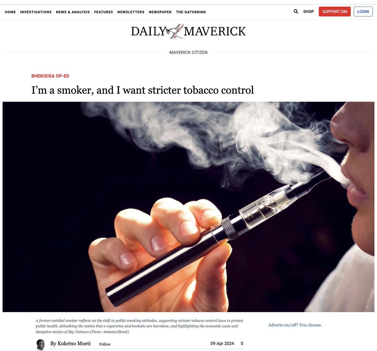 'Despite being a smoker, I support this draft legislation because it’s in the best interest of public health. The stricter rules will protect many people, including those who unwillingly have to inhale second-hand smoke.' More here: dailymaverick.co.za/article/2024-0… #TogetherForJustice✊🏾