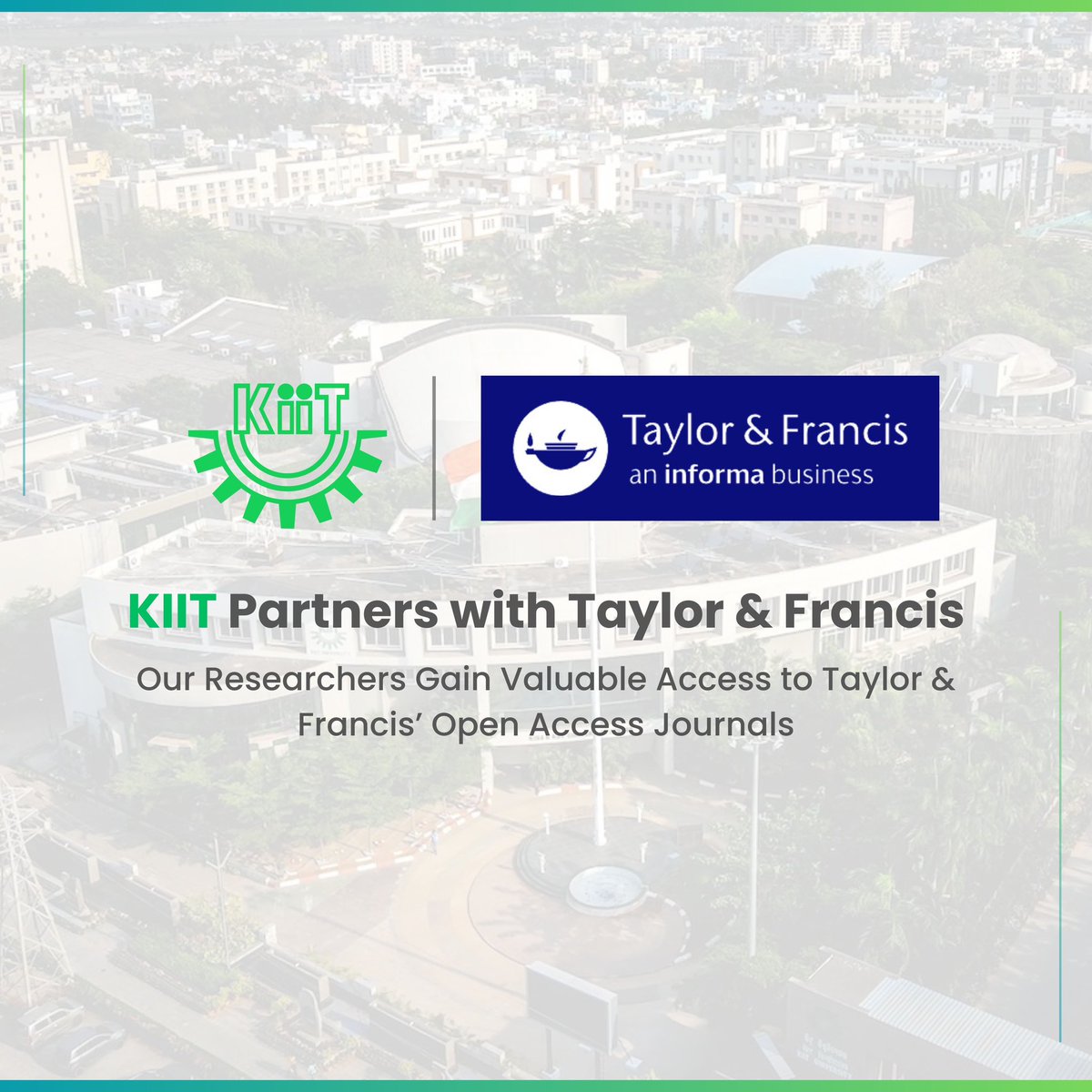 We are glad to announce that #KIIT has partnered with Taylor & Francis to advance research accessibility and impact through open-access publishing. 

This agreement covers article processing charges (APCs) for KIIT researchers, enabling them to publish in over 2,000 Open Select…