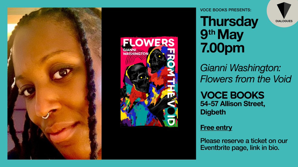 🗣️ Join horror writer Gianni Washington as she introduces us to girls without shadows, bereaved African witches, & bodies falling to bits, & discusses her disturbing @serpentstail debut 'Flowers from the Void' 🎟️ Tickets free to reserve from the link in our bio