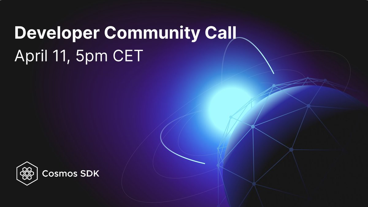 🚨 Join us for the April Cosmos SDK Developer Community Call. The @binary_builders team will go through Q2 2024 plans, share the latest on ongoing projects, and introduce new working groups. 📅 April 11, 5 PM CET 👉 groups.google.com/u/1/g/cosmos-s…