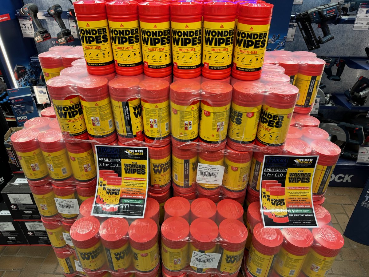 TwiggsMatlock's tweet image. Don't miss our Everbuild Wonder Wipes offer! Shop three tubs for just £10 + VAT, exclusively in-store. 🧼

Hurry while stocks last! Visit our Matlock Stores.

#twigg #everbuild #wonderwipes #multiusewipes #matlock