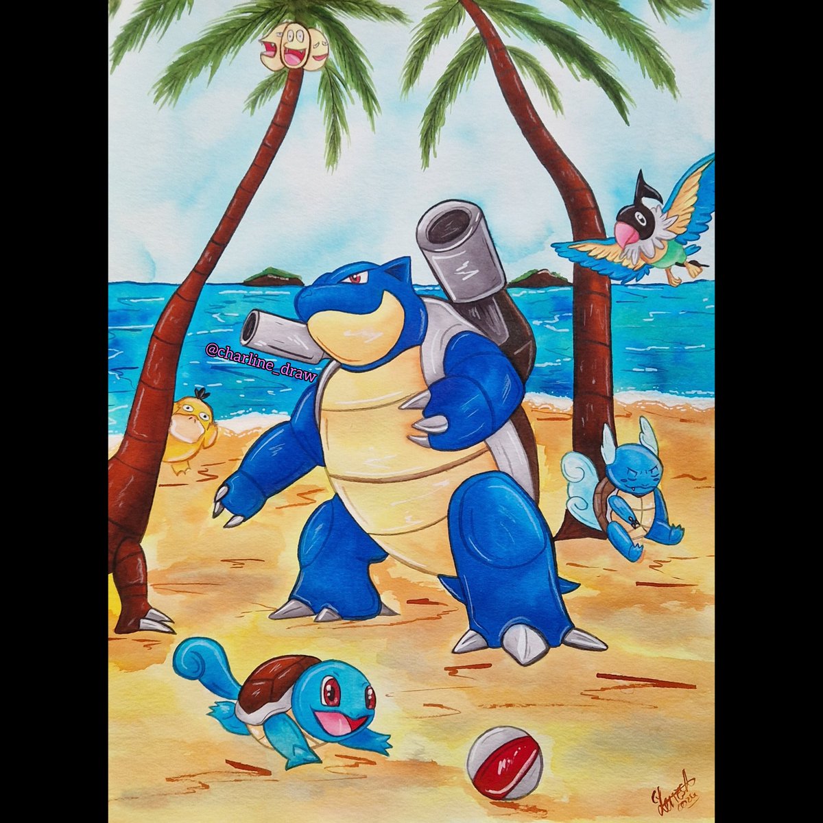 clenzsch84's tweet photo. Ist schon länger fertig, aber komme mit dem posten auf den verschiedenen Plattform nie hinterher. 30cm x 40cm #pokemon https://t.co/kc4htNZTkq