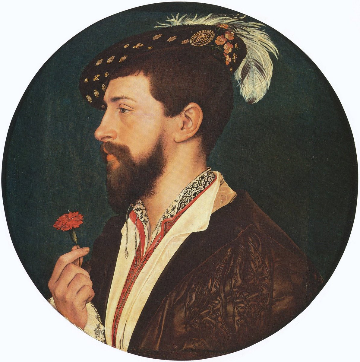 Hans Holbein the Younger,court painter to Henry VIII, would have encountered the country nobleman Simon George of Cornwall in London.📕read on: Download 📲 for free: getdailyart.com 🏛 @staedelmuseum Portrait of Simon George of Cornwall Hans Holbein the Younger 1535-1540