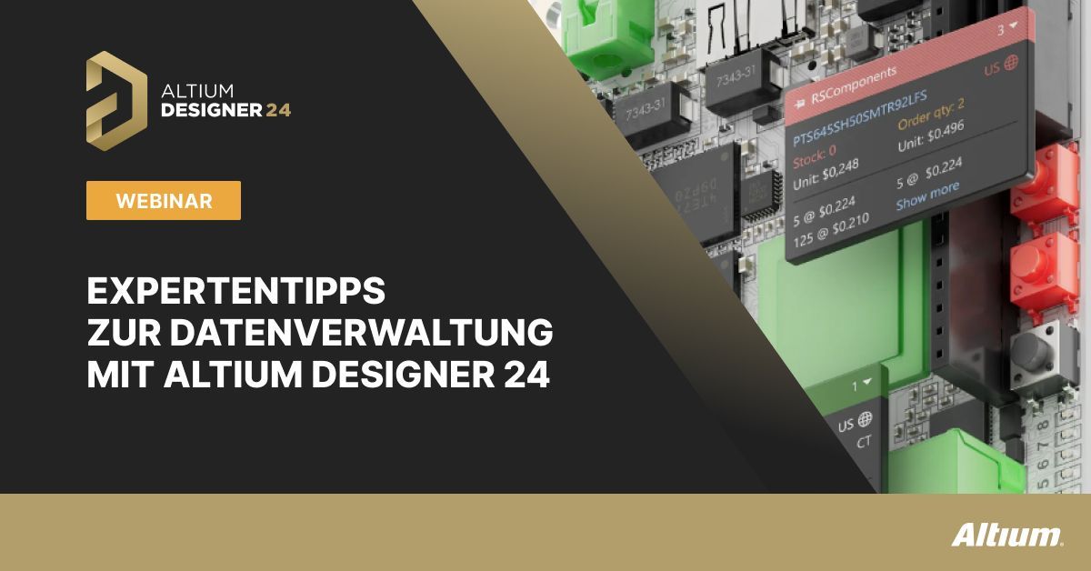 Waren Sie schon einmal frustriert, als Sie Ihre Designarbeit unterbrachen, um in Ihrem Browser nach Komponenten zu suchen? Nehmen Sie an unserem Webinar teil und erfahren Sie, wie einfach es ist, Ihre Daten mit Altium Designer 24 zu verwalten. 

Anmelden: bit.ly/4b6zBsv