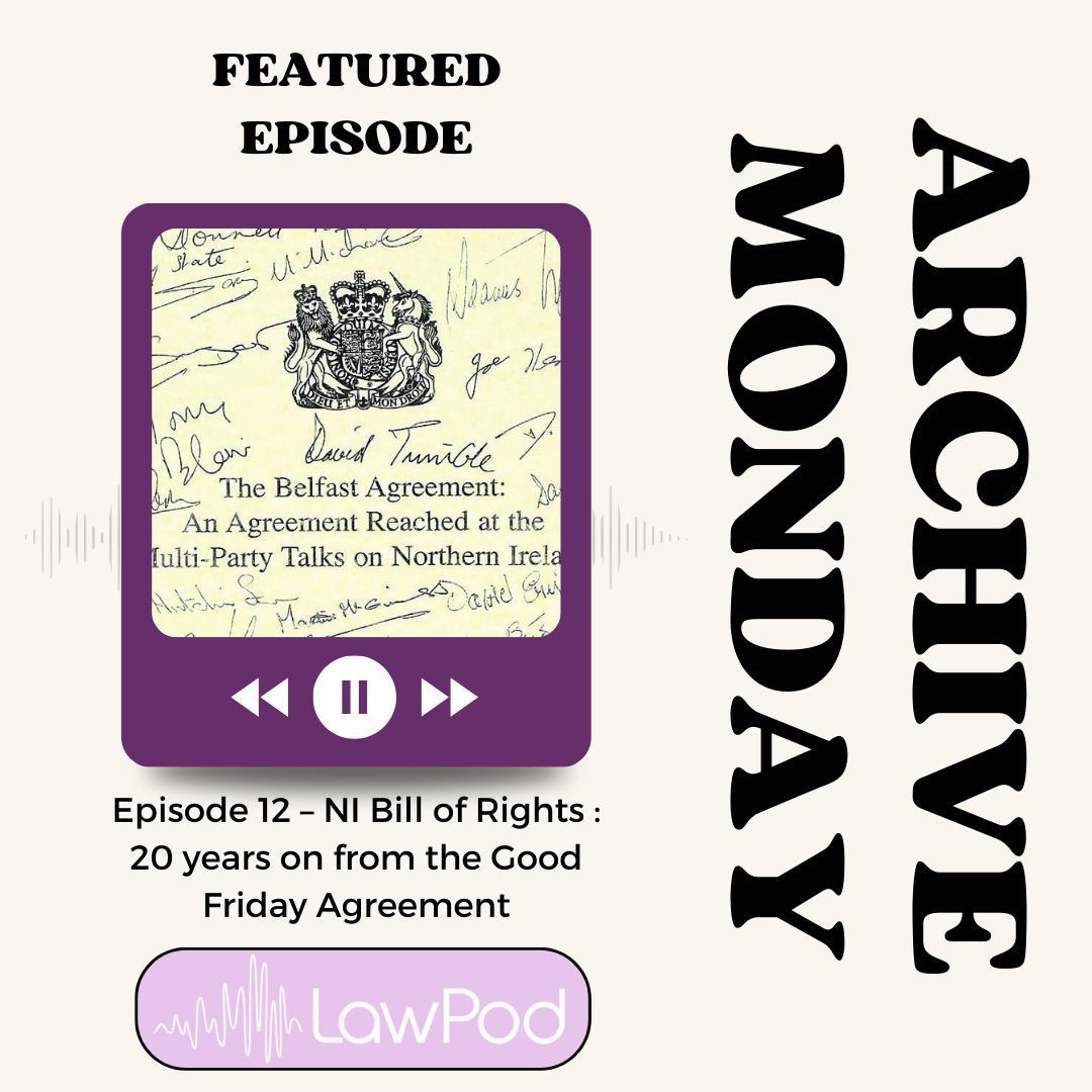 On the anniversary of the Good Friday Agreement, we're highlighting our archive episode discussing the significance and impact it holds today. #QUB #LawPod buff.ly/3TR0iKv