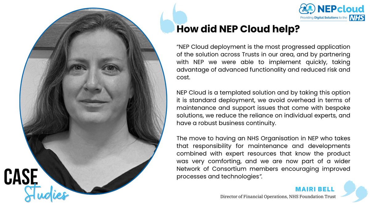 🌟 Read these insights from our colleague, Mairi Bell, as she shares how NEP has positively impacted their organisation. Read more here - nepcloud.nhs.uk/case-studies/m…