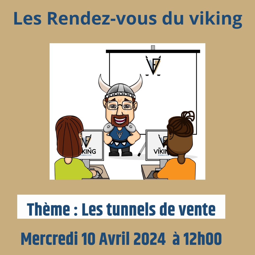 VikingFormation's tweet photo. Dans 2 heures, un nouvel épisode des RDV du Viking sur les tunnels de Vente.

Les Rendez-vous du Viking c'est 1 heure de masterclass offerte.

Il n'est pas trop tard pour vous inscrire.

Alors, on compte sur vous ce midi ?

Cliquez ici pour vous inscrire : https://t.co/HkRL3vYok7 https://t.co/r6weuTErQE