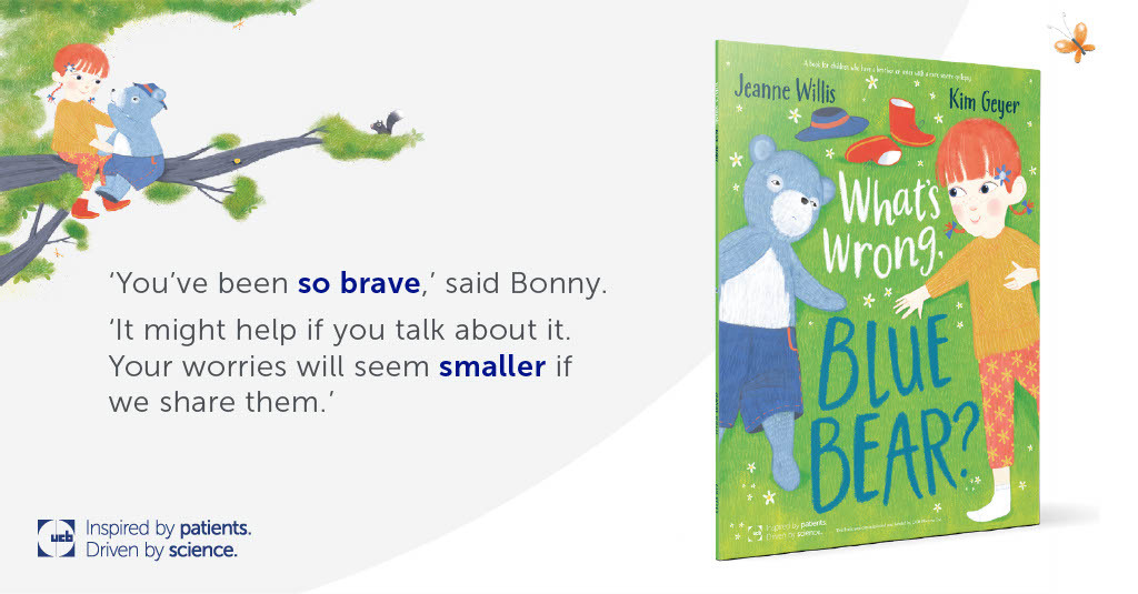 #Rare childhood epilepsies affect families deeply, challenging siblings emotionally. To aid them, UCB collaborated with Jeanne Willis and Kim Geyer on 'What's wrong Blue Bear?', a supportive book for young siblings. Copies are available through UCBCares brnw.ch/21wIG4D.