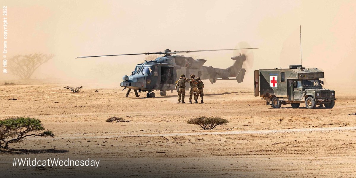 The multi-mission #AW159 Wildcat conducting Medical Evacuation #MEDEVAC during desert operations. #WildcatWednesday