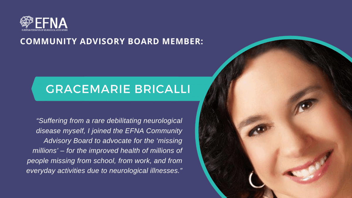 Meet Gracemarie Bricalli, an ME/CFS advocate and a member of EFNA's new Community Advisory Board. Meet all of EFNA’s Community Advisory Board members and learn more about the program at: efna.net/about-us/cab/ #MECFS #millionsmissing #chronicillness #advocacy @EUROMEALL
