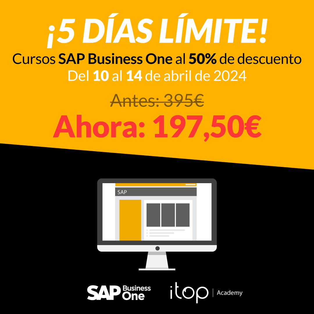 ItopMC's tweet photo. ⏳Aprovecha los #5DíasLímite y fórmate en #SAPBusinesOne al 5️⃣0️⃣% de descuento.🤩
📆Desde hoy 10 hasta el 14 de abril de 2024
🔗 https://t.co/AqwgML2Qtx
#Itop #ItopAcademy #CursosOnline #SAPBO #Finanzas #CrystalReports #SQLServer #SQL #Programación #Compras #Ventas #Logística https://t.co/qUo88ufACE