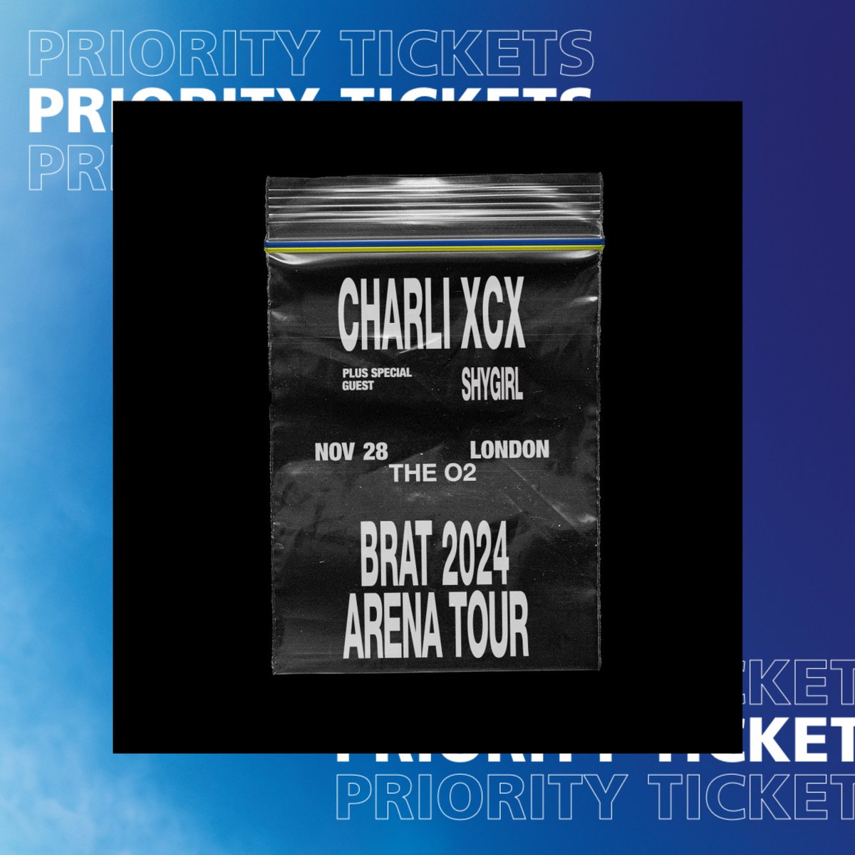 On @O2 or with @virginmedia? Get Priority Tickets for @charli_xcx at 9am. Join the waiting room now🎟️🎟️ ⬇️ priority.o2.co.uk/tickets