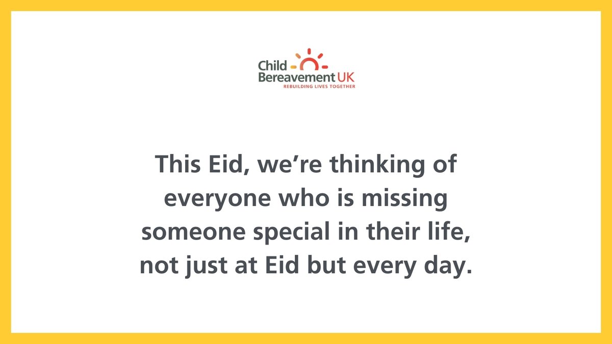 This Eid, we’re thinking of everyone who is missing someone special in their life, not just at Eid, but every day. For bereavement support, guidance and information, call our Helpline on 0800 02 888 40. #Eid