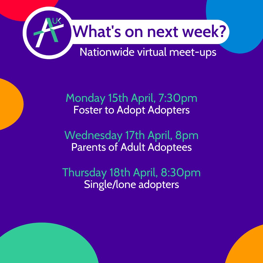 Here are the virtual meet ups taking place next week. Details of these and other groups are on our website. Log in and head to All Virtual Community Groups.