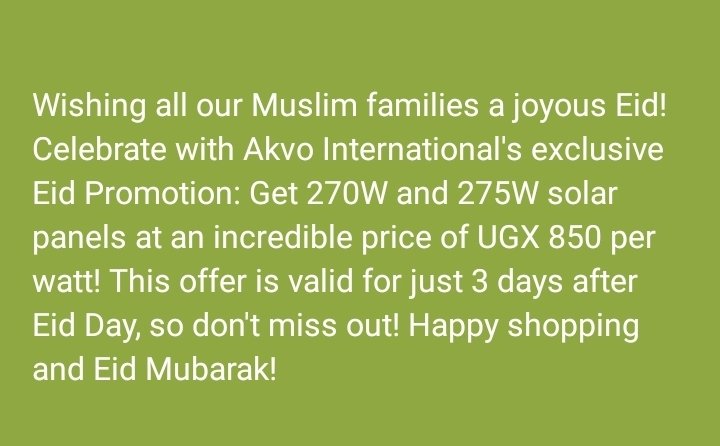 Eid Mubarak from the irrigation hub with some outstanding offer's for three days. Don't miss out.
