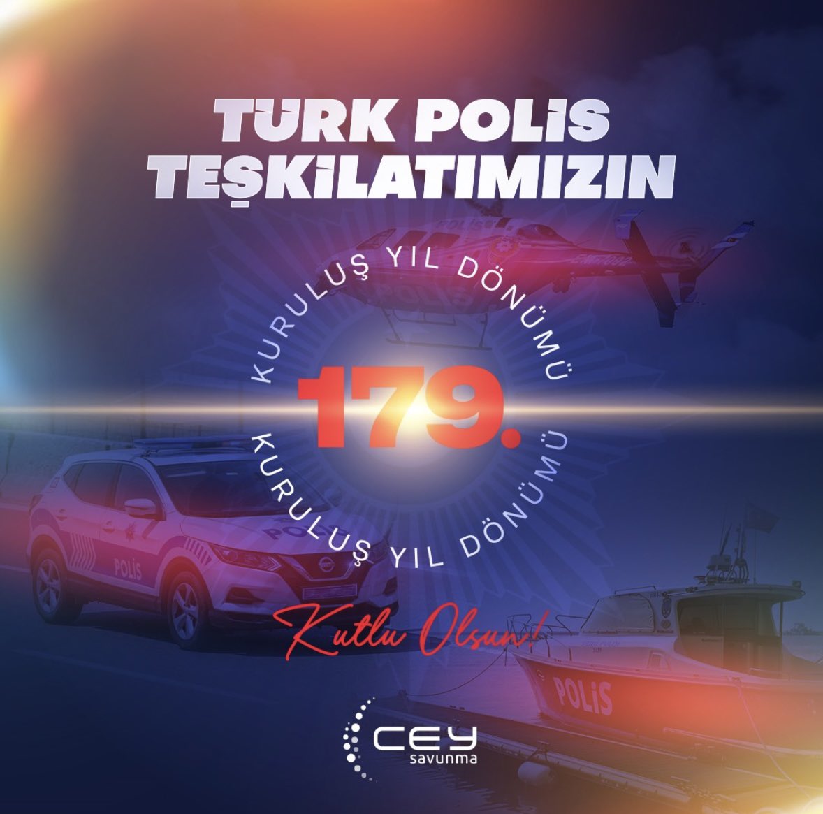 10 Nisan 1845’ten beri aziz milletimizin huzur ve güvenliği için gecesini gündüzüne katarak çalışan Türk Polis Teşkilatımızın 179. kuruluş yıl dönümünü kutluyoruz. 🇹🇷
#TürkPolisTeşkilatı