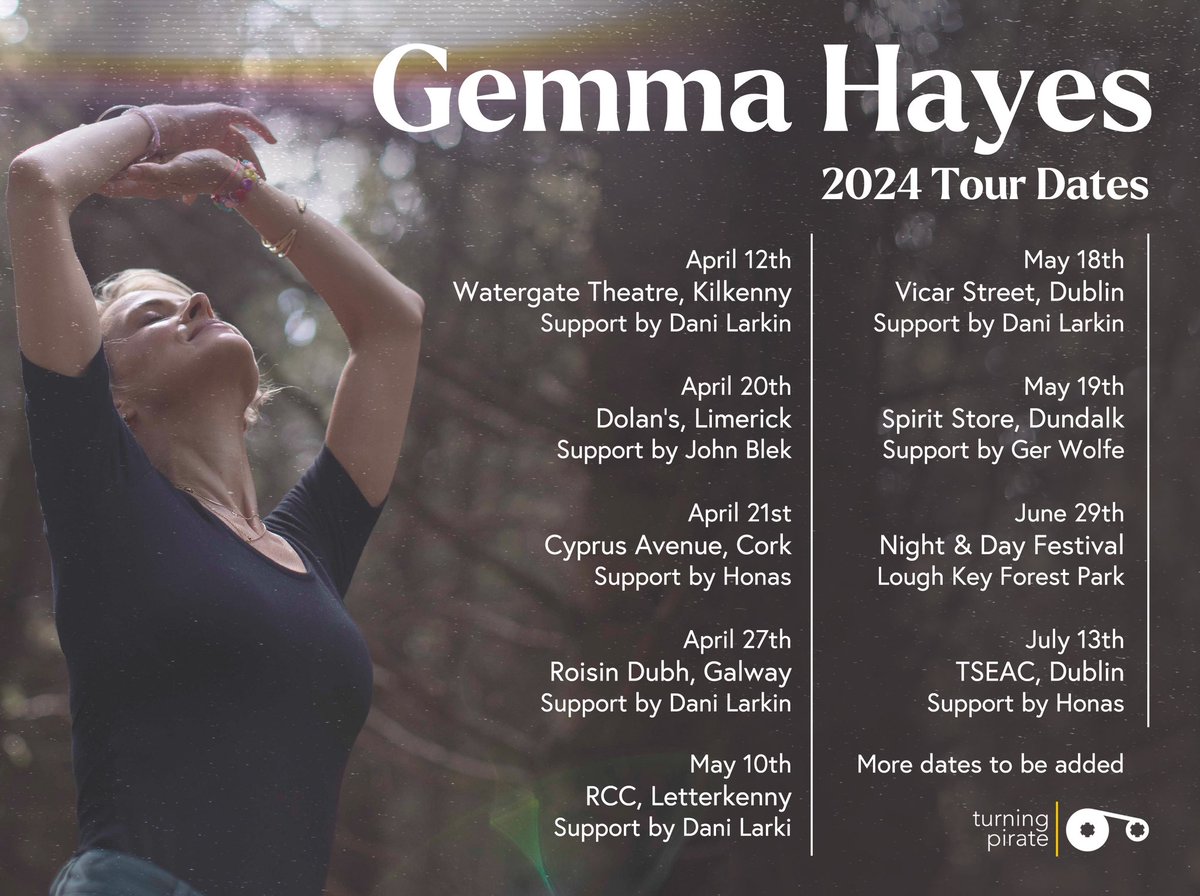 So excited that there are some of my very favourite Irish artists added to this wonderful @gemma_hayes tour! Kicking off on Friday @WatergateKK with @Dani_Larkin_ Tkts from gemmahayes.com/tour @honas_music @GerWolfe @johnbleksolo ❤️💫🎶