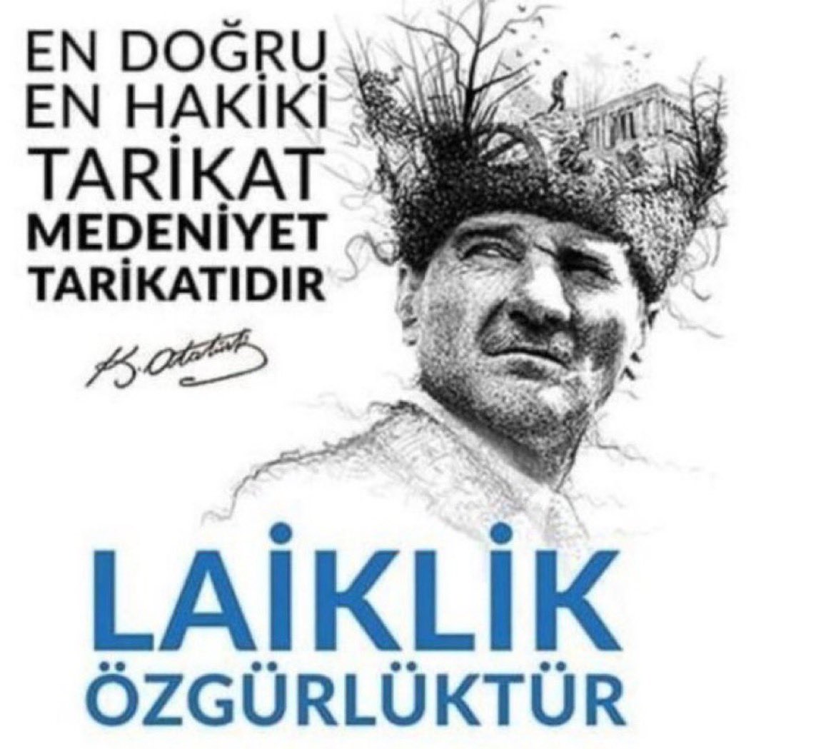 “Artık Türkiye, din ve şeriat oyunlarına sahne olmaktan çok yüksektir. Bu gibi oyuncular varsa, kendilerine başka taraflarda sahne arasınlar.” Gazi Mustafa Kemal ATATÜRK “Türkiye Cumhuriyeti Laiktir ve Laik Kalacaktır…” #10NisanLaiklikGünü #Laiklik